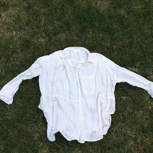Free people white slouchy button up top